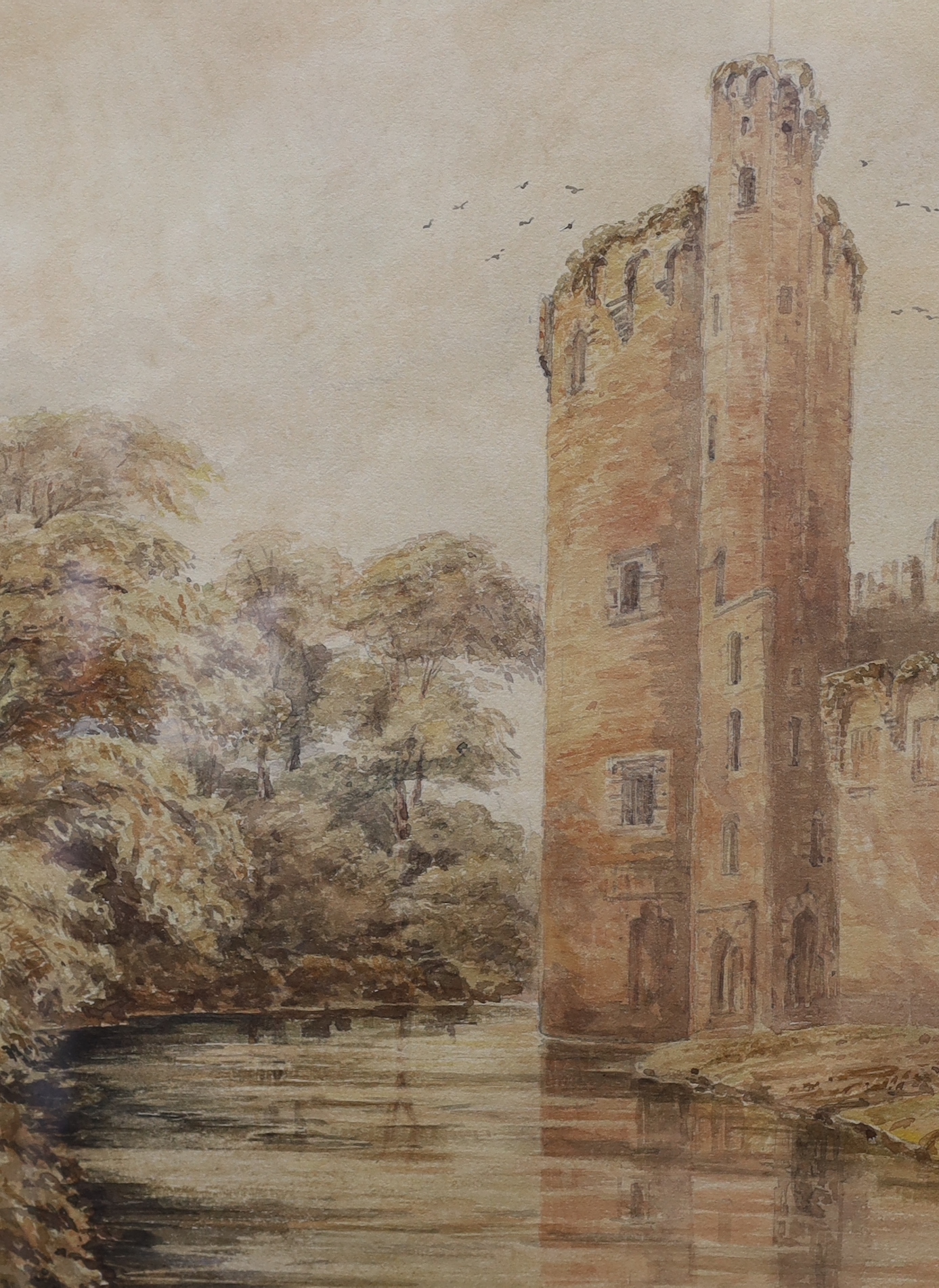 J.M. Burton (19th century), two watercolours, 'Ruined castle' and 'Abbey', signed and dated 1880, 34 x 25cm and 22 x 34cm